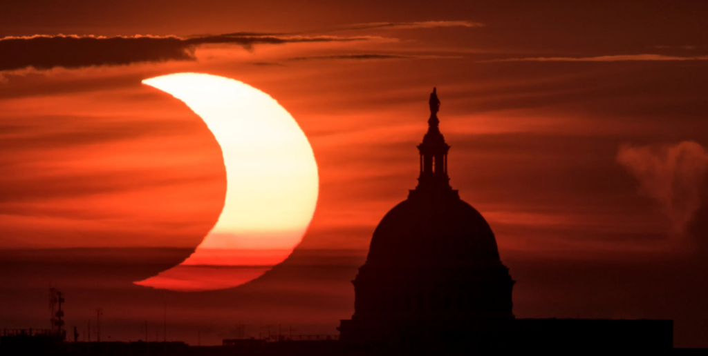 A photograph of a partial eclipse courtesy of NASA